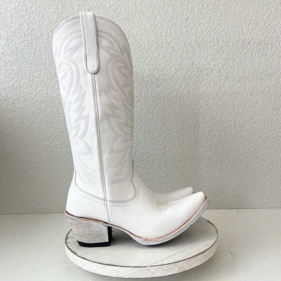 Lane MEGAN MORONEY Cowboy Boots Smokeshow Womens 10 White Western Cowgirl Tall - Picture 2 of 14